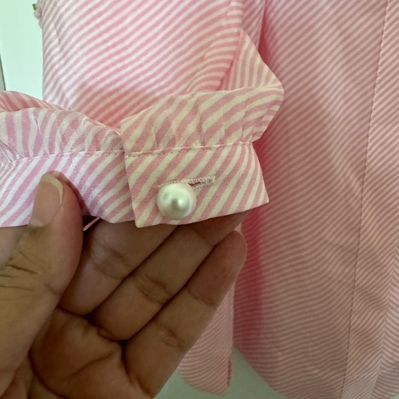Lilly Pulitzer Silk Pink Puff Sleeve Blouse XL - Picture 9 of 10
